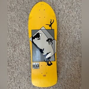 Chris Miller Retro Mini Board 2006 G&S Yellow Skateboard Deck Cool Art